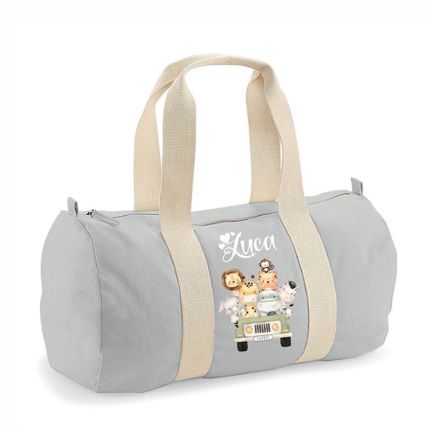 Sac pour enfants en toile de coton biologique personnalisé avec nom, idéal pour hôpital, vestiaires, salle de sport, crèche, voyage, idée cadeau baby shower