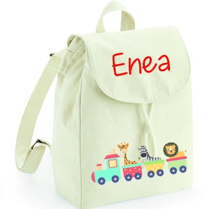 Mini sac à dos maternelle en coton bio personnalisable avec prénom