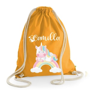 Sac à dos en coton biologique lourd, personnalisable avec nom ou initiales pour salle de sport, maternelle, change, sac à dos