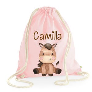 Sac à dos en coton biologique lourd, personnalisable avec nom ou initiales pour salle de sport, maternelle, change, sac à dos
