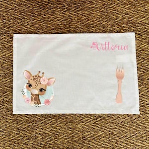 Set Colazione Asilo Personalizzato - Tovaglietta E Tovagliolo In Cotone 100% - Foto 7