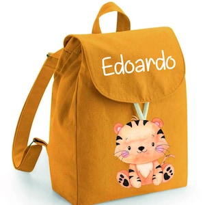 Mini sac à dos maternelle en coton bio personnalisable avec prénom