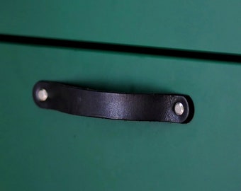 Black door knob leather,drawer handles cabinet hardware, home improvement