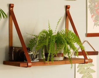 Floating shelf straps,industrial wall hanging brackets, home office wall decor