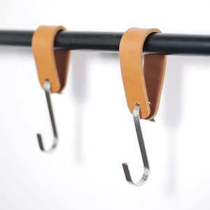 Keukengereihouder leren S-haken, keukenhaak pannenhanger, handdoekhaken roestvrij staal