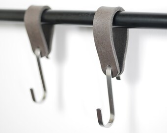 SEWOART Ganci Da Parete in Pu Per Asciugamani e Tende, Porta Bastoni Stile Bohémien, Supporto Muro Salvaspazio Per Bagno, Cucina e Camera Da Letto