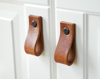 Leather drawer pulls for home improvement,cabinet leather handles, drawer leather knobs, door handle for furniture, wardrobe pulls