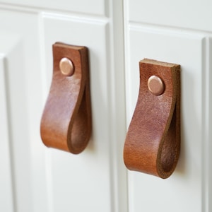 Leather drawer pulls,cabinet furniture hardware natural leather dresser handles,home improvement