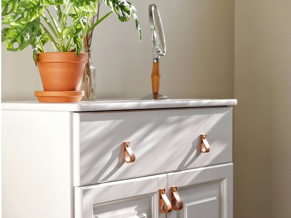 ikea leather pull dresser Ikea Hemnes dresser in Nursery with leather pulls by One Dream Two Sisters  on Instagram