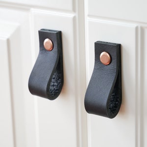 Leather IKEA handle knob, furniture pulls, leather knobs, kitchen drawer pulls and knobs image 2