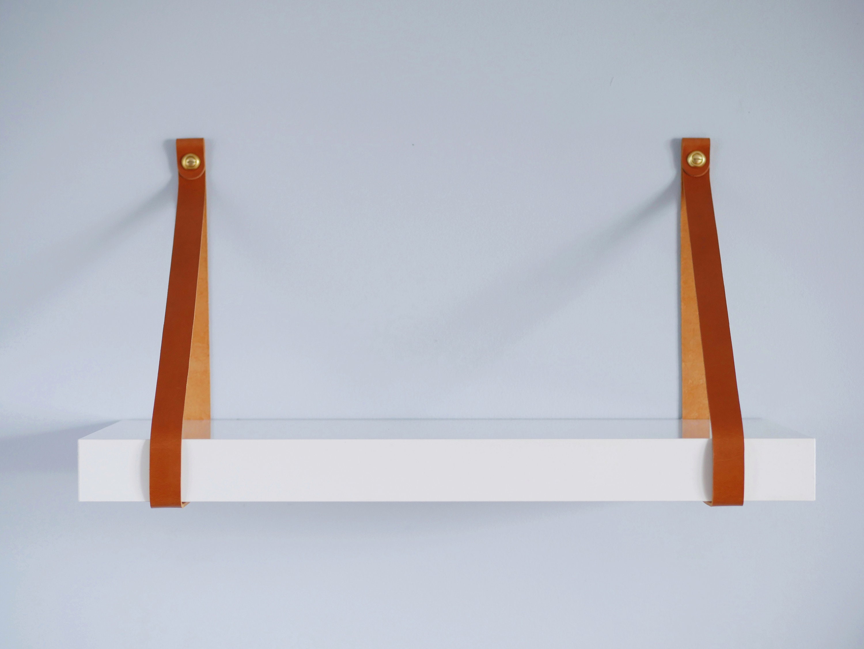 Leather Straps as Shelf Brackets Leather Strap Shelf for Etsy UK