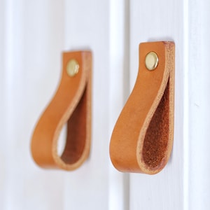 Knobs for dresser leather pulls,door handles for chest of drawers,cabinet pull or furniture handles Ikea cabinet upgrade