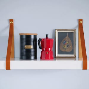 Leather Shelf Straps: Floating Shelf Brackets, Decorative Wall Decor