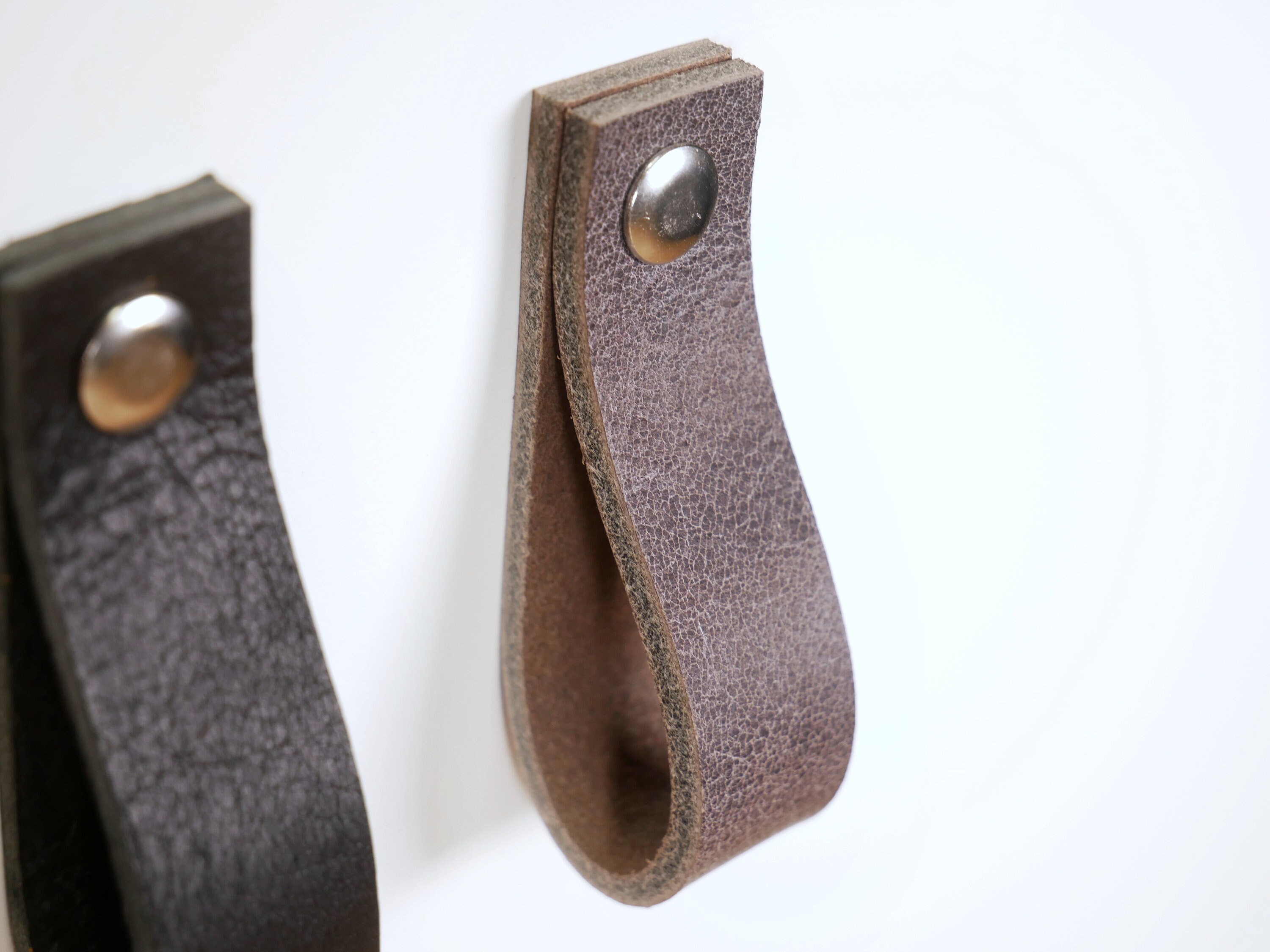Leather drawer pulls hardware natural leather pulls Etsy