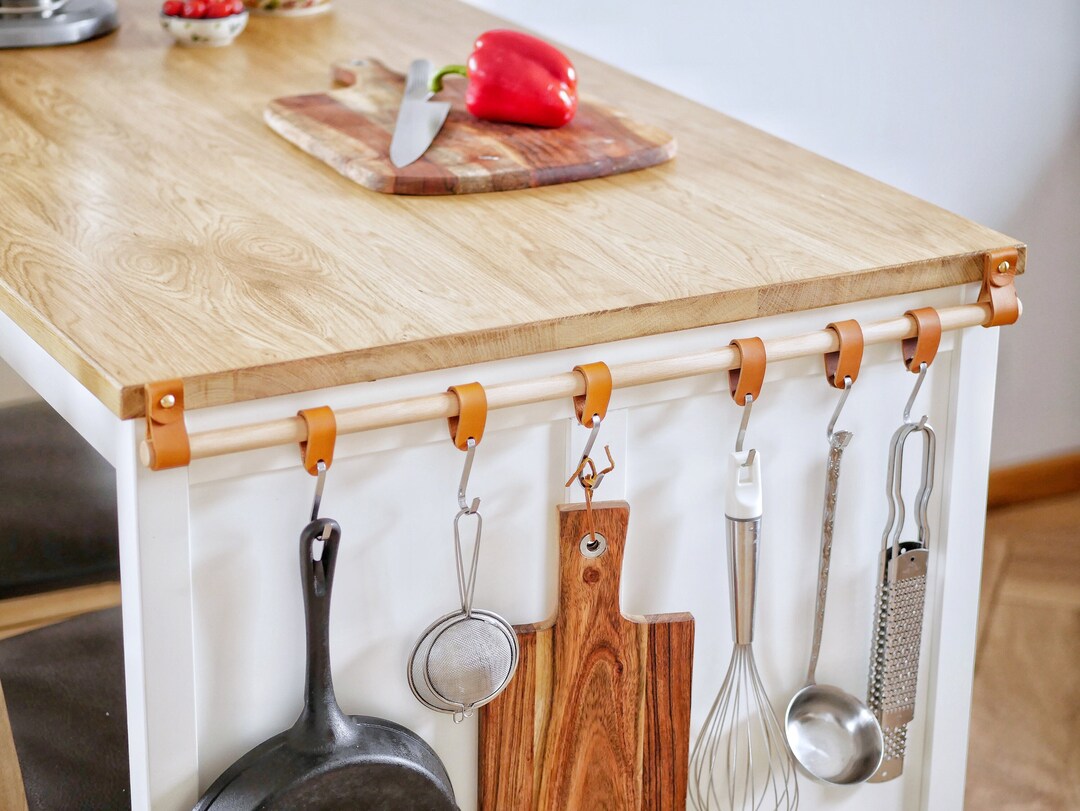Leather Kitchen S Hooks for Utensil Storage,stainless Steel Kitchen