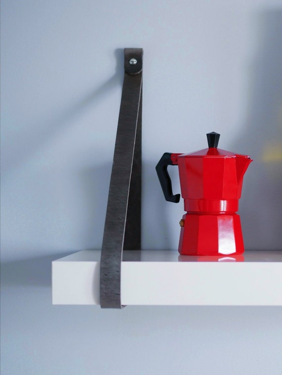 Gray Leather Shelf Strap Dyi Kitchen Wall - Leather Strap Shelf Hangers Gray Leather Shelf Strap Dyi Kitchen Wall - Leather Strap Shelf Hangers