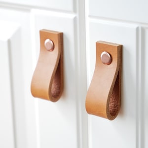 Leather drawer pulls, cabinet furniture hardware natural leather pulls,dresser handles, leather door handle, cupboard pulls image 5