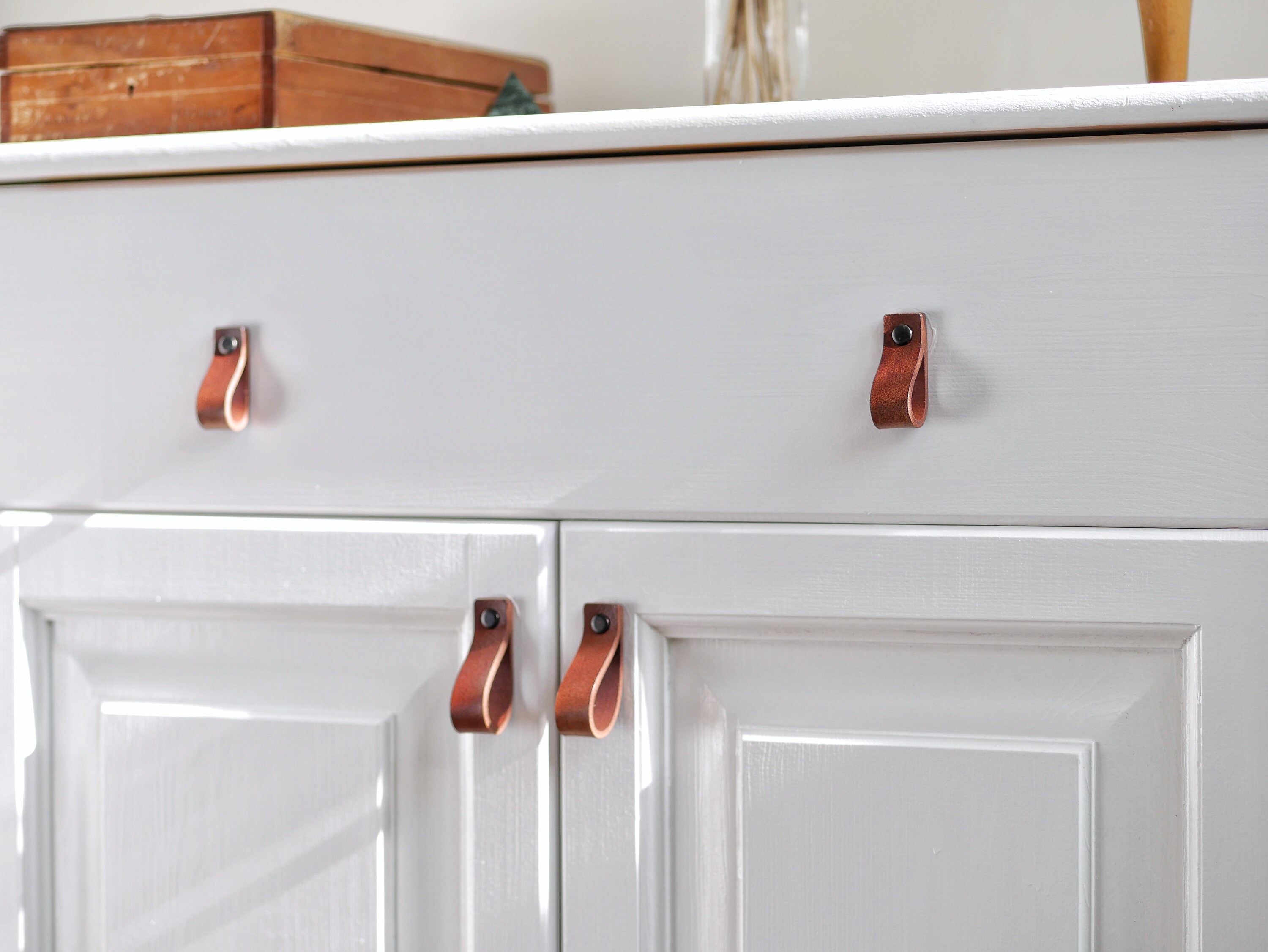 Leather Dresser Knobs: Handmade Cabinet Pulls, IKEA Upgrade - Etsy