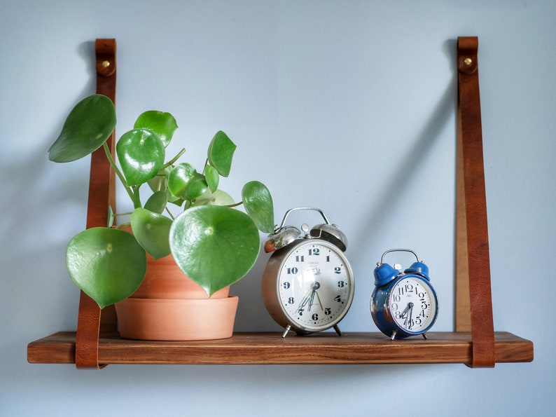 Leather Straps as Shelf Brackets Leather Strap Shelf for Etsy