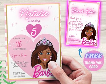 Editable Princess Birthday Invitation, Heart Design (Digital Template)