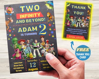 Toy Story Birthday Invitation, Editable Canva Template (Digital Download)