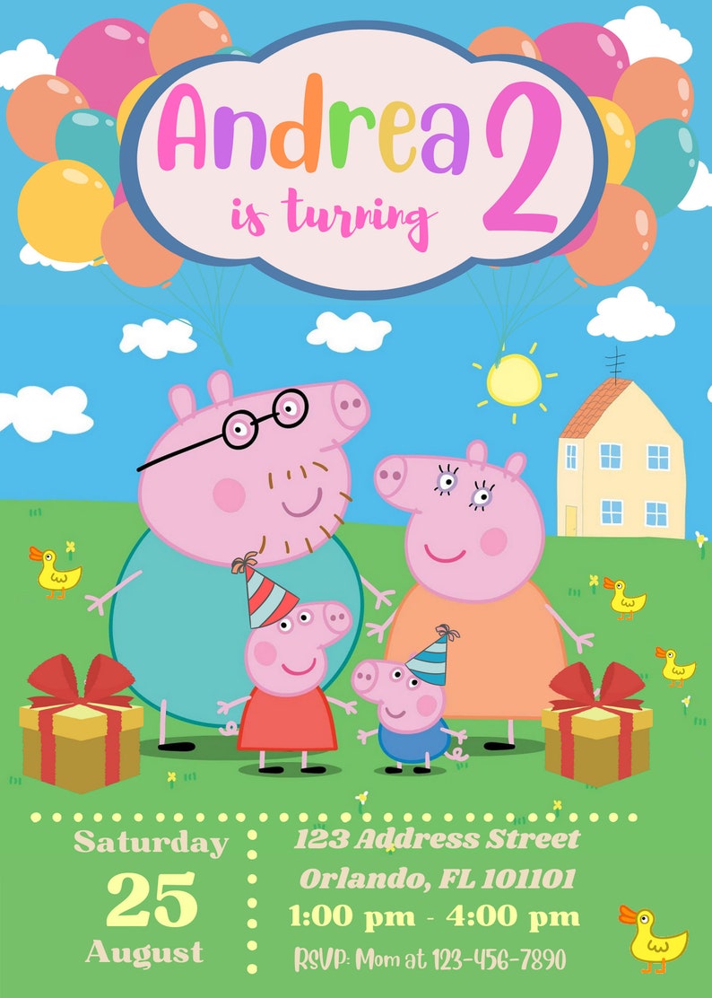 Digital Invitation Birthday Girl Card Invites Einvite Digital Etsy