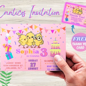 Abine Canticos Birthday Banner 5x3ft Yellow Chickies Backdrop Happy Birthday for Girl 1st Birthday Vinyl Canticos Fiesta Birthday Banner 2nd