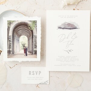 Mountain Wedding Invitations • Rustic Watercolor Mountain Self-Editable Invitation • Digital Download • Edit and Download Within Minutes!