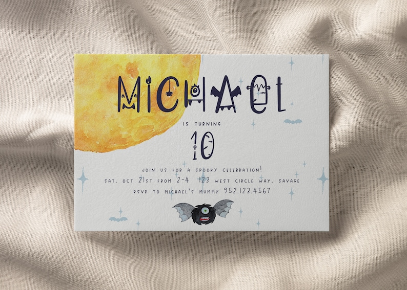 Printable Halloween Invitation Edit Any Age Print Within Minutes! Halloween Birthday Invitation Digital Download Kids Halloween Party
