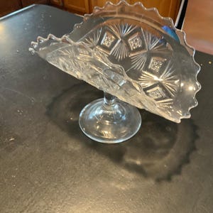 Vintage Pressed Glass Banana Bowl