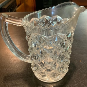Vintage Indiana Glass Diamond Point Creamer/Pitcher