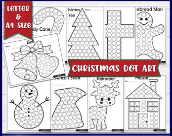 Printable Christmas Dot Art - Instant Download - Kids Christmas Printable