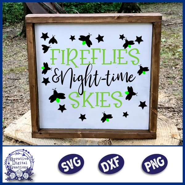 Fireflies Night-time Skies SVG - Instant Download - Summer SVG