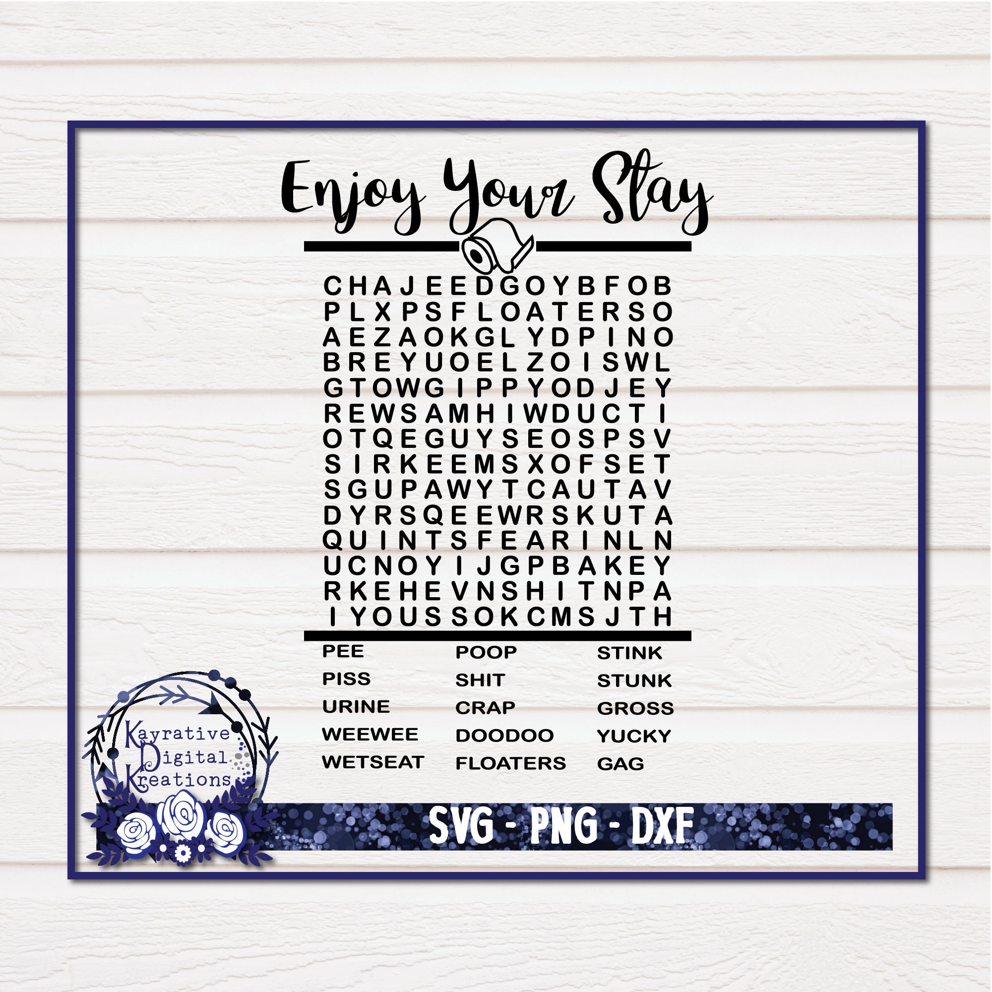 Bathroom Word Search SVG Bundle Instant Download Bathroom Etsy UK