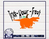 Boys Halloween SVG - Instant Download - Trick-Rawr-Treat- Pumpkin Dino