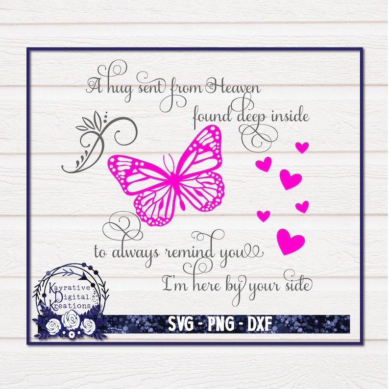 Download A Hug From Heaven SVG Butterfly Memorial SVG Instant | Etsy