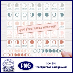 Boho Witchy Goal and Habit Tracker Planner Stickers - Instant Download - Planner Stickers - Cricut Stickers
