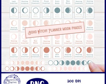 Boho Witchy Goal and Habit Tracker Planner Stickers - Instant Download - Planner Stickers - Cricut Stickers