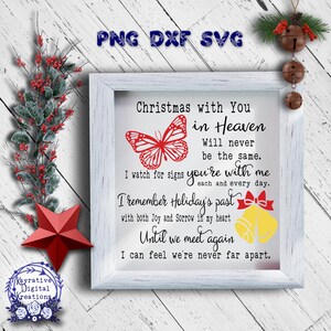 Christmas in Heaven Butterfly SVG - Instant Download