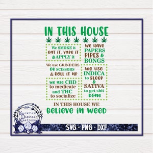 In This House Weed SVG - Instant Download - Weed - Cannabis - Marijuana