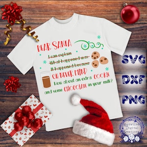 Santa Kids Funny Christmas Shirt SVG - Instant downloaden - Dear Santa