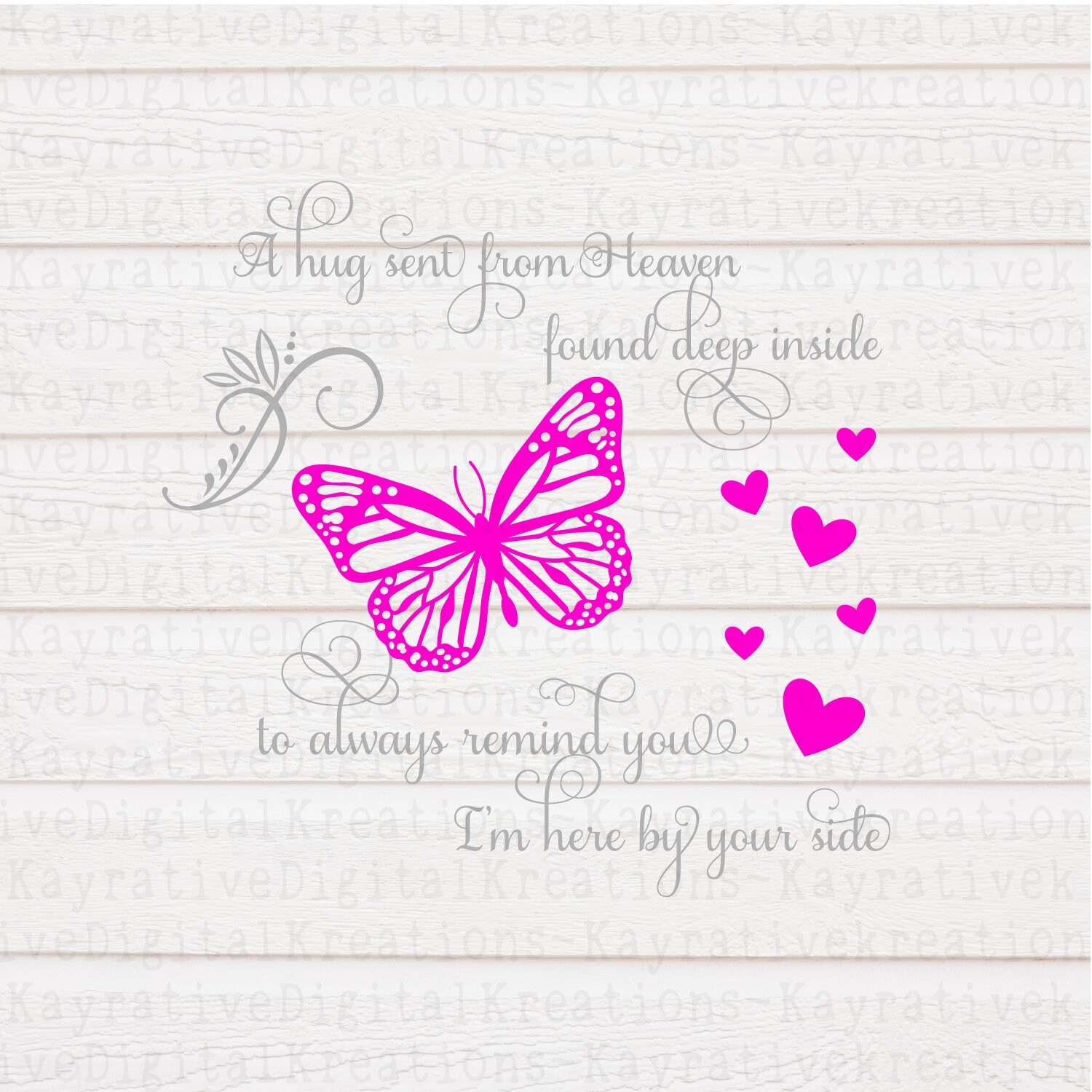 Download A Hug From Heaven SVG Butterfly Memorial SVG Instant | Etsy