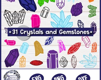 Crystals SVG - Instant Download - Gemstones Cut file