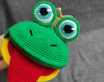 Speech therapy toy, crocheted frog, Logofrog, toy for speech therapists, toy with a tongue, educational soft toy, crocheted.