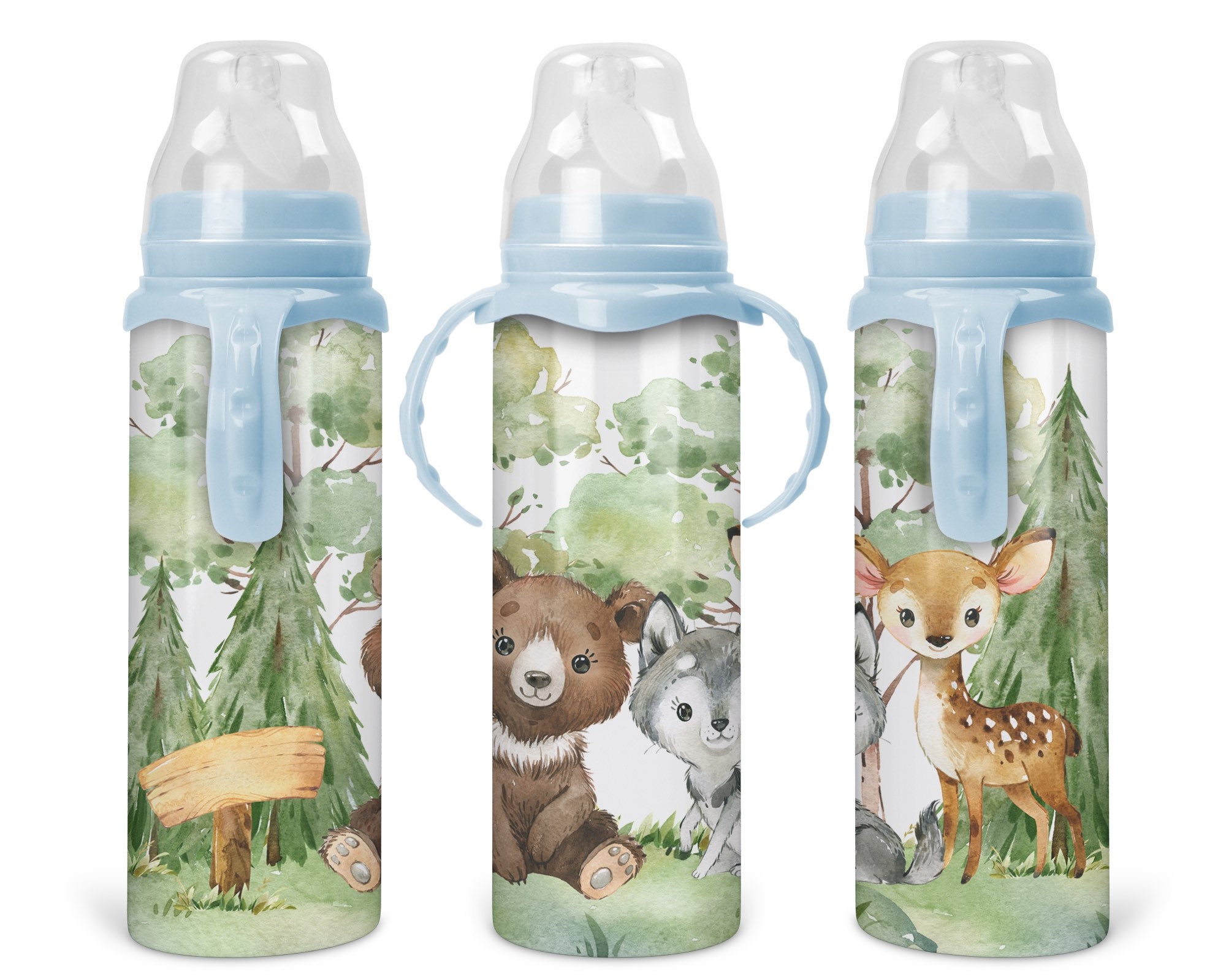 Personalized Forest Animals Baby Bottle Etsy