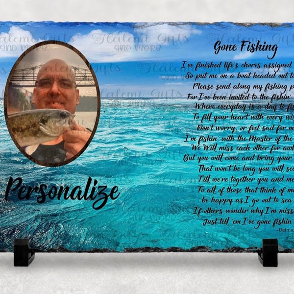 Memorial Poem Gone Fishing - Etsy