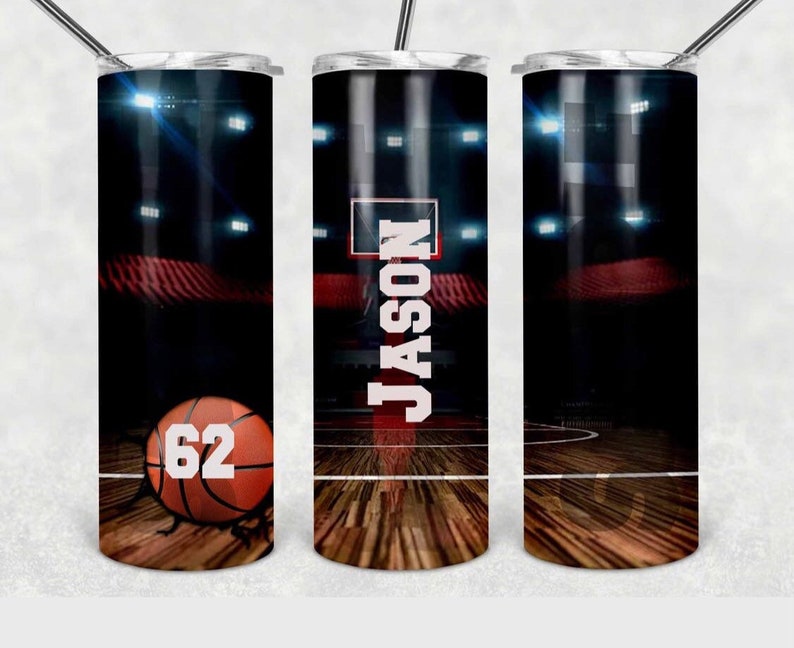 Personalized basketball tumbler