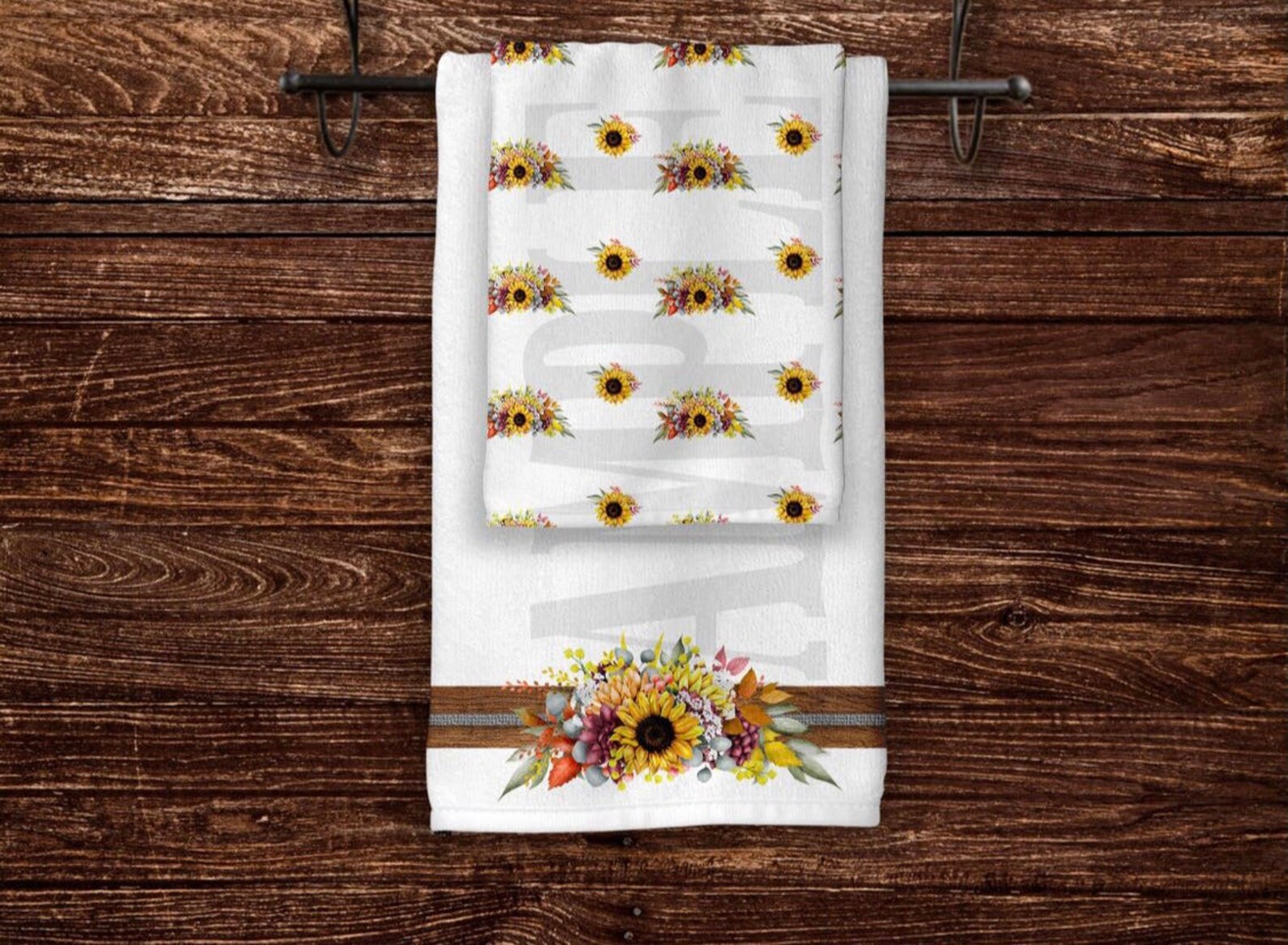 Sunflower Kitchen Towel Set Etsy