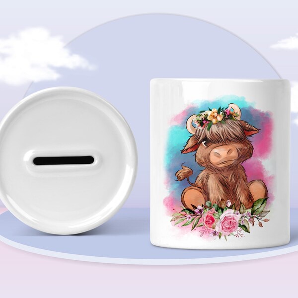 Piggy Banks Highland Cow Piggy Bank - Etsy