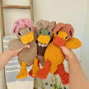 Handmade Crochet Della the Duck Lovey: Mallard Stuffed Animal Plushie